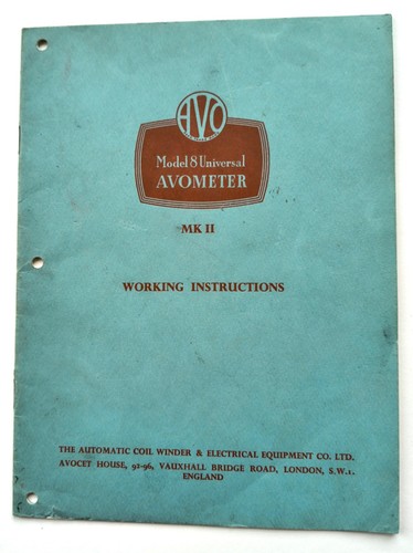 Avo model ii working - model, 8
